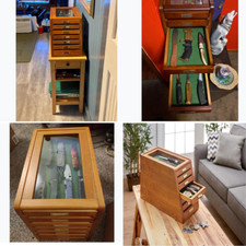 LUSSO Vetrina Coltelli Legno Stile Vintage Vetrina Armadio Collezione Box