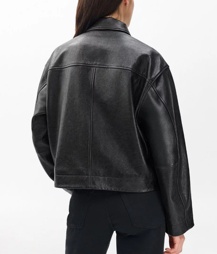 Giacca pelle nera nuova con - giacca,