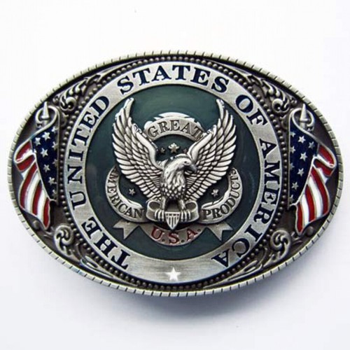 Fibbia usa con stemma - fibbia,