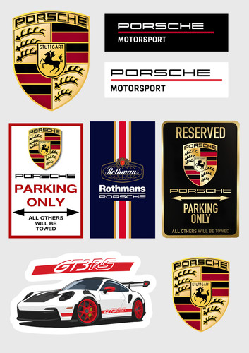 Stickers vinyle porsche - 8x,