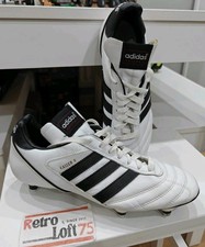 Scarpe da calcio Adidas Kaiser 5 da uomo con borchie a vite in pelle bianca UK 7,5.