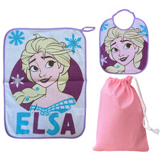 SET ASILO 3 PEZZI FROZEN DISNEY BAVETTA CON ELASTICO TOVAGLIETTA SACCA - FRO-1