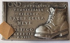 Distintivo OND Vicenza Sagra della Neve Asiago 1935 Sci Montagna Escursionismo