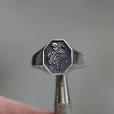 Anello uomo Memento Mori