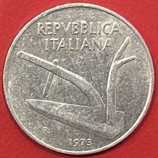 Moneta 10 Lire 1973 "Spighe"