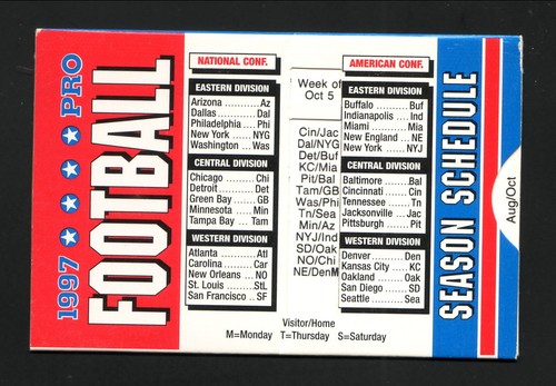 Scheda diapositive nfl 1997 - diapositive,