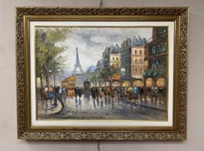 Quadro olio su tela - Boulevard Parigino - Giulio de Simone - 88x68 cm