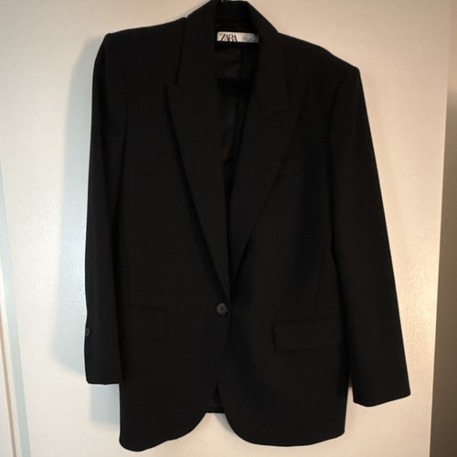 Zara women navy pinstrip - women's,