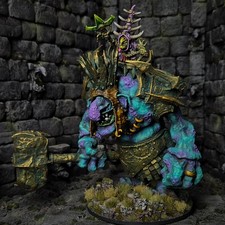 Warhammer Troll King Ang Goblin Skarsnik Warlord base 80 mm