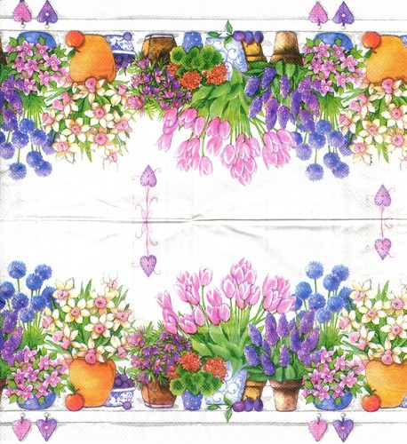 Serviettes papier fleurs - en,