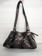 BORSA  BORSETTA  ZEBRATA NERO-ARGENTO IN STOFFA