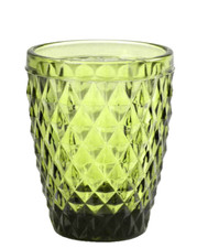 BICCHIERE DA TAVOLA ACQUA VINO ROSSO BIANCO BIBITA VETRO DIAMANTE VERDE 250 ML