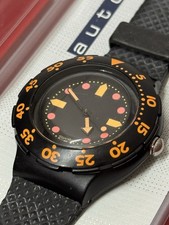 Swatch Scuba 200 SDB100 Barrier Reef 1990 Vintage Diver Watch Used Swiss