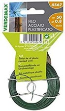 Filo tondo in Acciaio per Vasi e Giardino Plastificato 50m Ø mm 0,8 Verdemax 