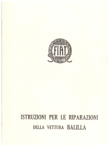 Fiat balilla manuale - –,