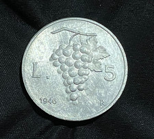 5 Lire 1946  UVA  Repubblica Italiana   capsula omaggio