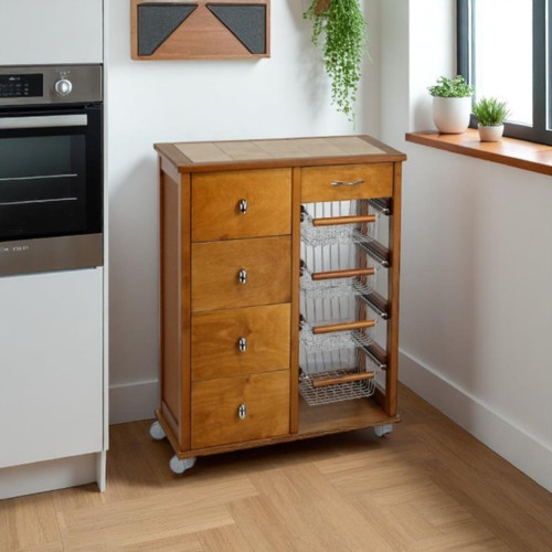 Carrello cucina legno - , rovere