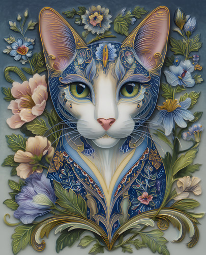 Gatto 8x10 con giacca blu - , e