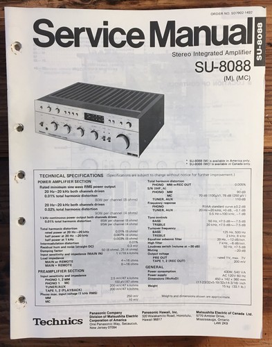 Technics 8088 amplificatore - technics,