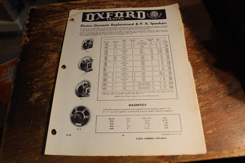 Oxford tartak speakers 1940 - speakers, 1940's