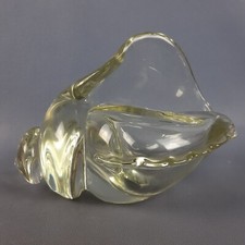 Scultura Vetro Murano Conchiglia Trasparente Design Modernariato Anni ‘70