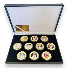 Principessa Diana x10 Moneta Set Placcato Oro Commemorative Harry & William