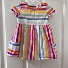 Abito Matilda Jane a righe pastello scatola schiena cuore bottoni bambina taglia 12-18 mesi