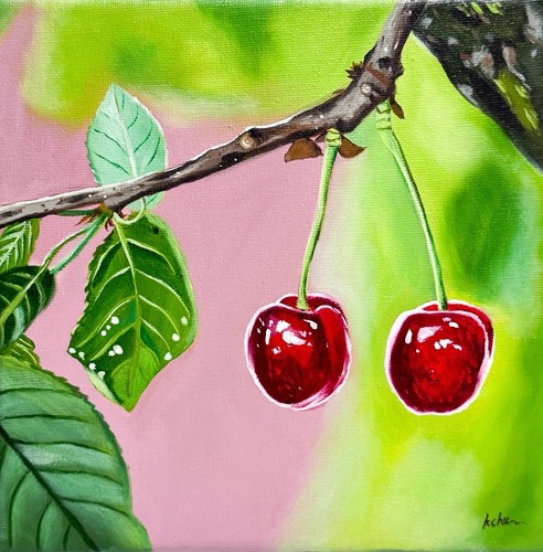 Quadro olio originale ciliegio