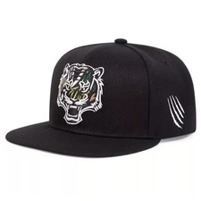 Berretto da baseball nero ricamato Tiger & Slash hip-hop cappello snapback 56-60 cm LL