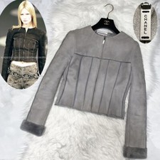 Giacca senza colletto pelle di pecora vintage modello Chanel collezione autentica 38