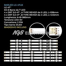 KIT 8 BARRE STRIP LED PER TV LG 47" 47LB550 / 47LB551 / 47LB552 / 47LB56