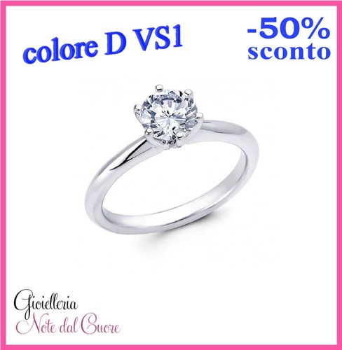 Anello solitario oro bianco - oro,