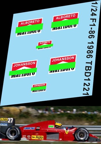 Decals per ferrari f1 86 - decals, f1-86