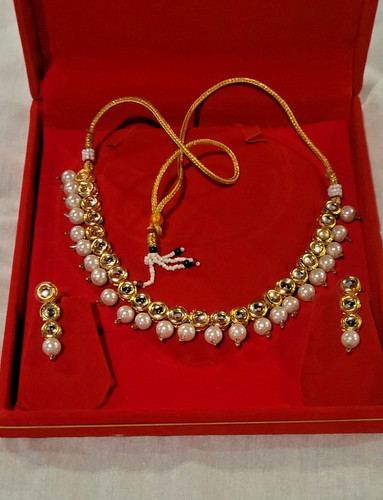 Kundan set collana girocollo - set,