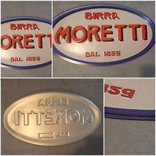 Tabella Insegna Pubblicitaria BIRRA MORETTI dal 1859 in alluminio da collezione 