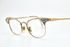 1960s vintage gold filled eyeglasses METALVISTA FARINA gold cat eye frame retro
