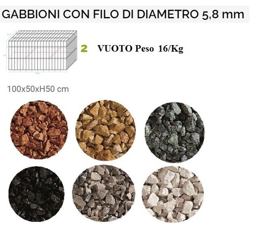 Gabbioni mettalici filo 8 - mettalici, 5.8