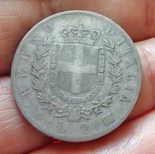 2 lire 1863 N Napoli stemma Vittorio Emanuele II