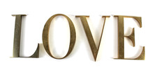 SET Lettere LOVE in Ottone