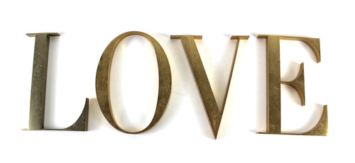 Set lettere love - set, ottone