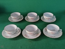 SET 6 TAZZE CON PIATTINI DA THE TÈ RICHARD GINORI PORCELLANA FLOREALE. CS97