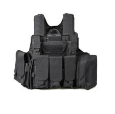 CIRAS BODY ARMOUR GILET TATTICO SOFTAIR CARRIER MOLLE NERO V1026B MILITARE VEST