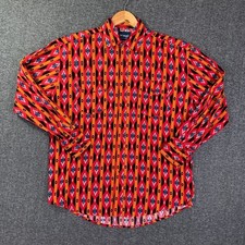 Camicia vintage Wrangler Pearl Snap uomo grande Aztec Navajo Western Ranch Cowboy Gaucho