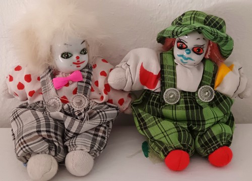 Coppia bambole clown vintage - coppia,
