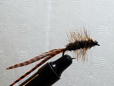 FLY-FISHING-MOSCHE (**NEON ORANGE ANGUILLA BUGGER ** ) ** 2 MOSCHE * TAGLIA 10 * 