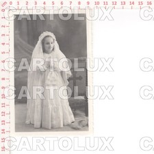 D8538 MILANO 1940 LEGNANO CASTANO I FOTO STUDIO ROBBIATI BAMBINA VESTITO CRESIMA
