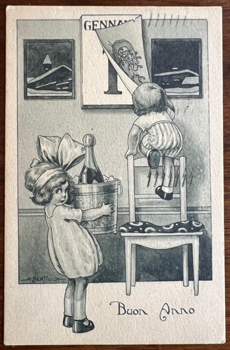 Cartolina augurale buon anno - cartolina, anno"
