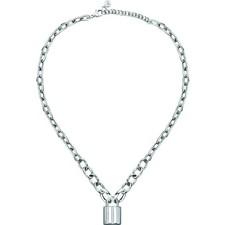 Morellato Collana Donna Abbraccio Lucchetto Saub01 acciaio e cristalli bianchi