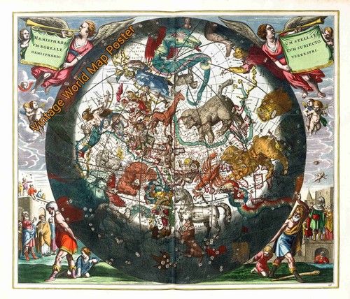 Poster vintage anni - 1690, mappa