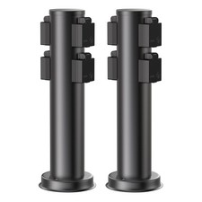 2x colonnina PORU da giardino per esterno IP44 a 4 vie in acciaio inox nero